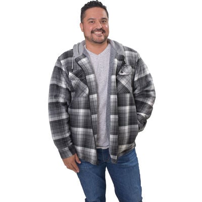 Flint Workwear Men's Sherpa Lined Plaid Fleece Jacket