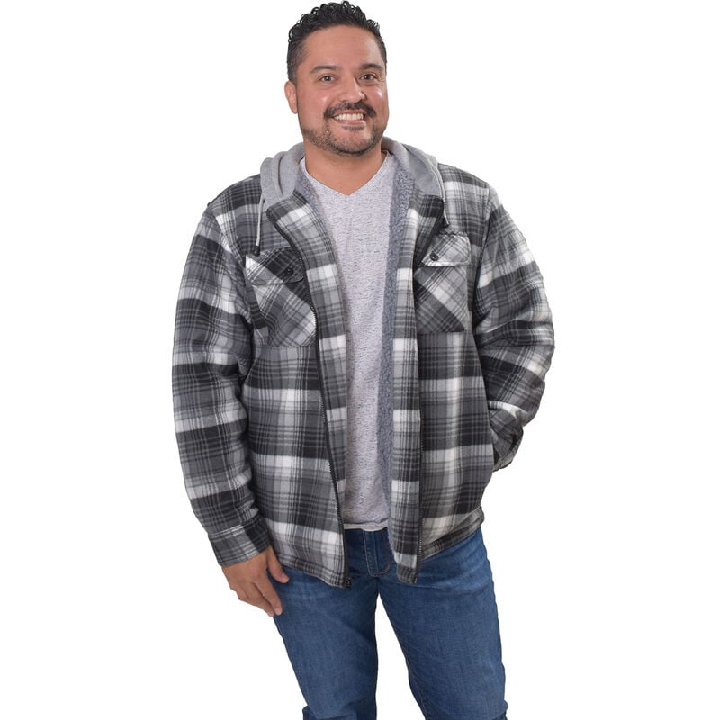 Flint Workwear Men's Sherpa Lined Plaid Fleece Jacket image number 0