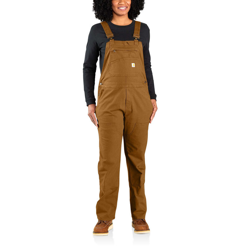 Carhartt Women's Rugged Flex® Loose Fit Canvas Bib Overalls image number 1