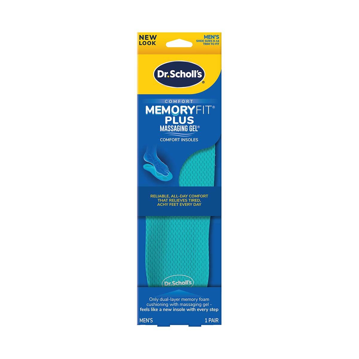Dr Scholls Men s Memory Fit Plus Massaging Gel Comfort Insoles