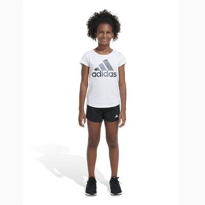 adidas Girls' AEROREADY® Elastic Waistband 3-Stripes Pacer Shorts