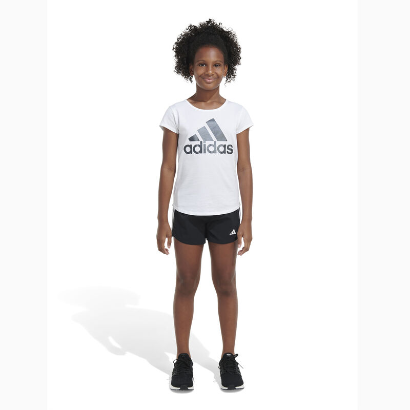 adidas Girls' AEROREADY® Elastic Waistband 3-Stripes Pacer Shorts image number 0