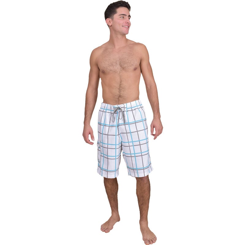 Split Men's Plaid Boardshorts With Cargo Pockets image number 2