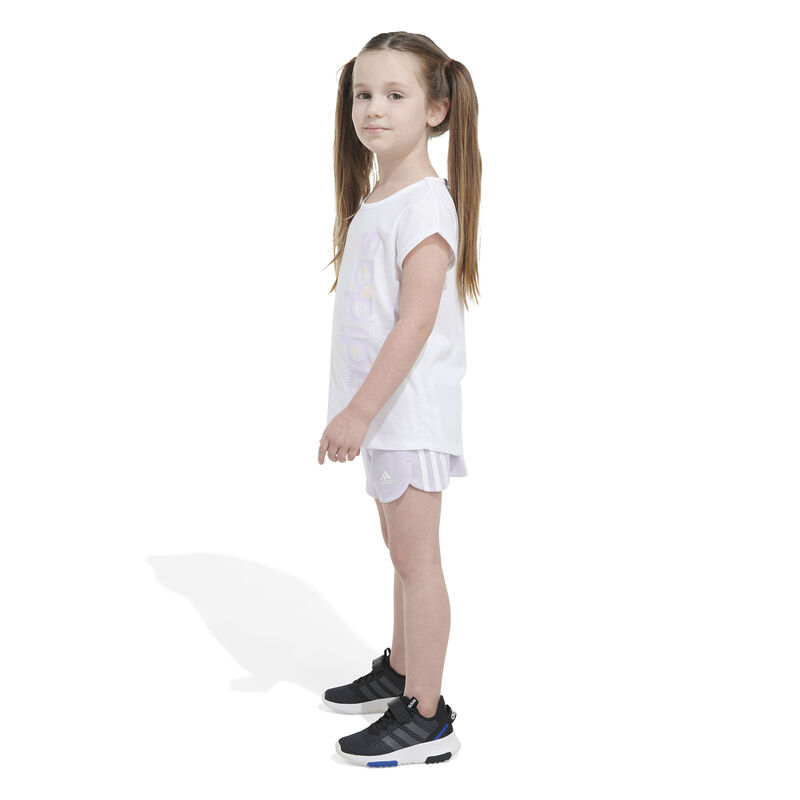 adidas Girls' 2-Piece Graphic Tee & Mesh Shorts Set image number 3