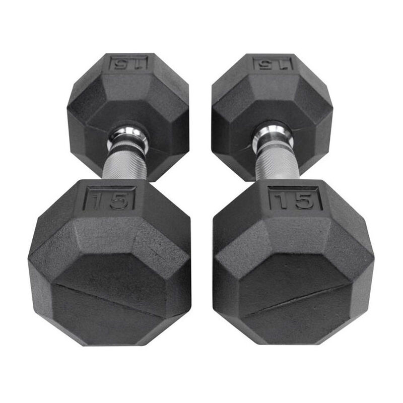 Xprt Fitness 15lb Rubber Hex DB image number 2