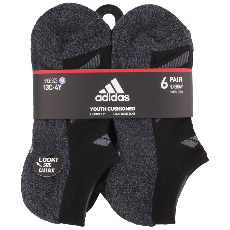 adidas Adidas Youth Cushioned Angle Stripe 6-Pack No Show Sock image number 0