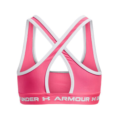 Under Armour Girls' Crossback Mid-Impact Solid Sports Bra