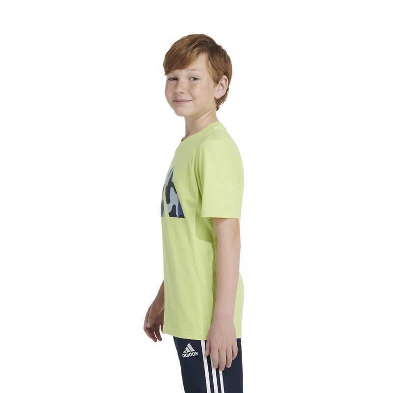 adidas Boys' Shorts Sleeve Camo Logo Tee image number 2