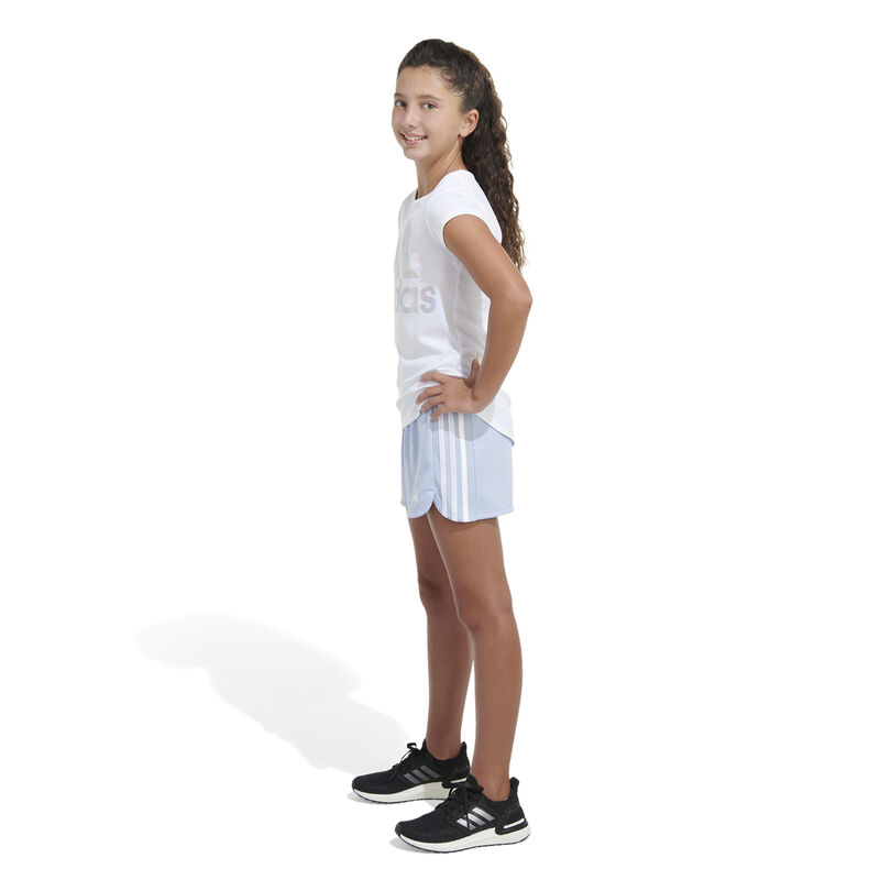 adidas Girls' AEROREADY® 3-Stripe Pacer Mesh Shorts image number 2
