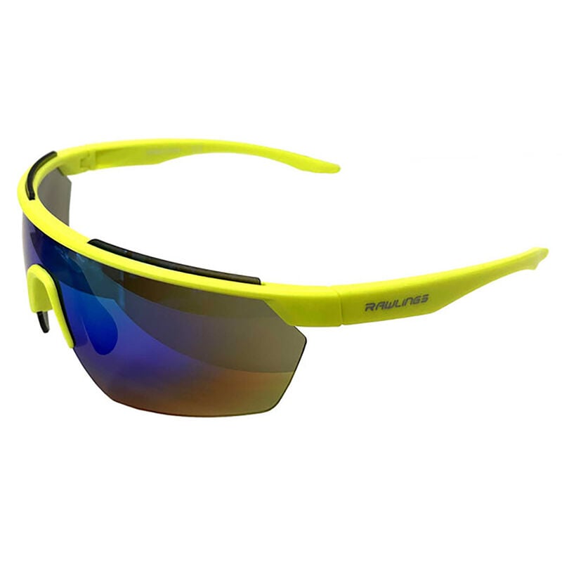 Rawlings Youth Youth Yellow Half-Rim Rectangle Shield Sport Sunglasses image number 0