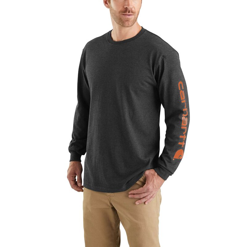 Carhartt Loose Fit Heavyweight Long-Sleeve Logo Sleeve Graphic T-Shirt image number 0