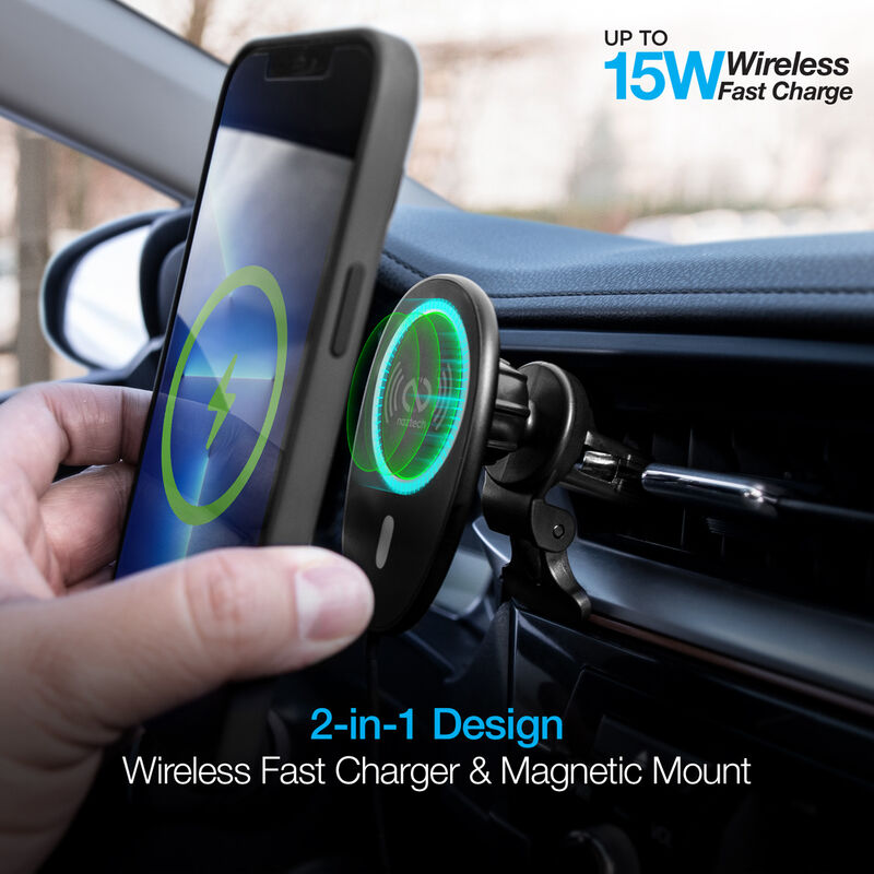 Naztech MagLock 15W Wireless Charging Vent Mount for MagSafe image number 1