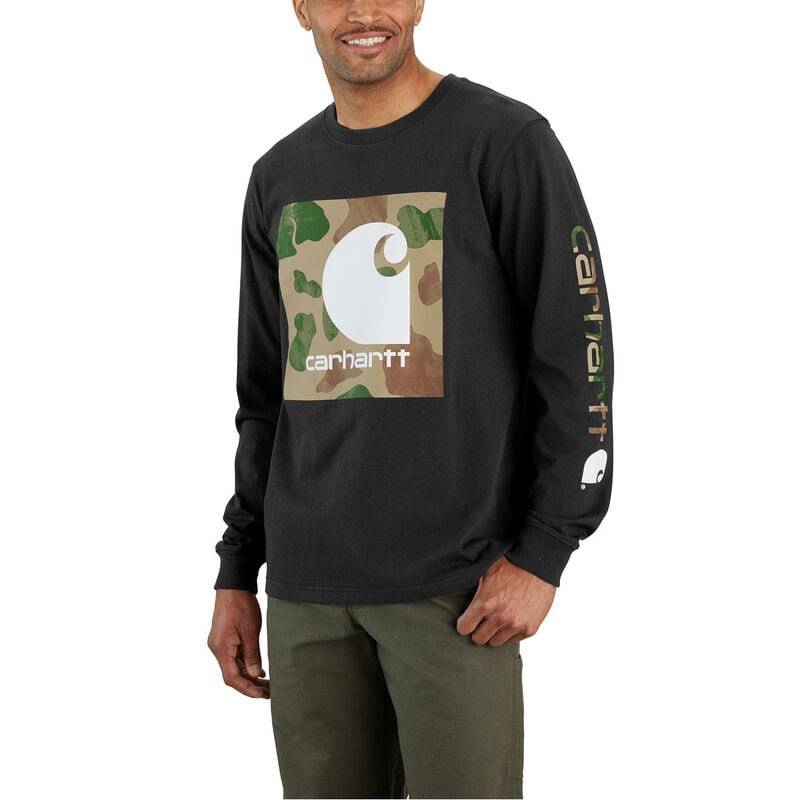 Carhartt Men's Relaxed Fit Heavyweight Long-Sleeve Camo C Graphic T-Shirt image number 0