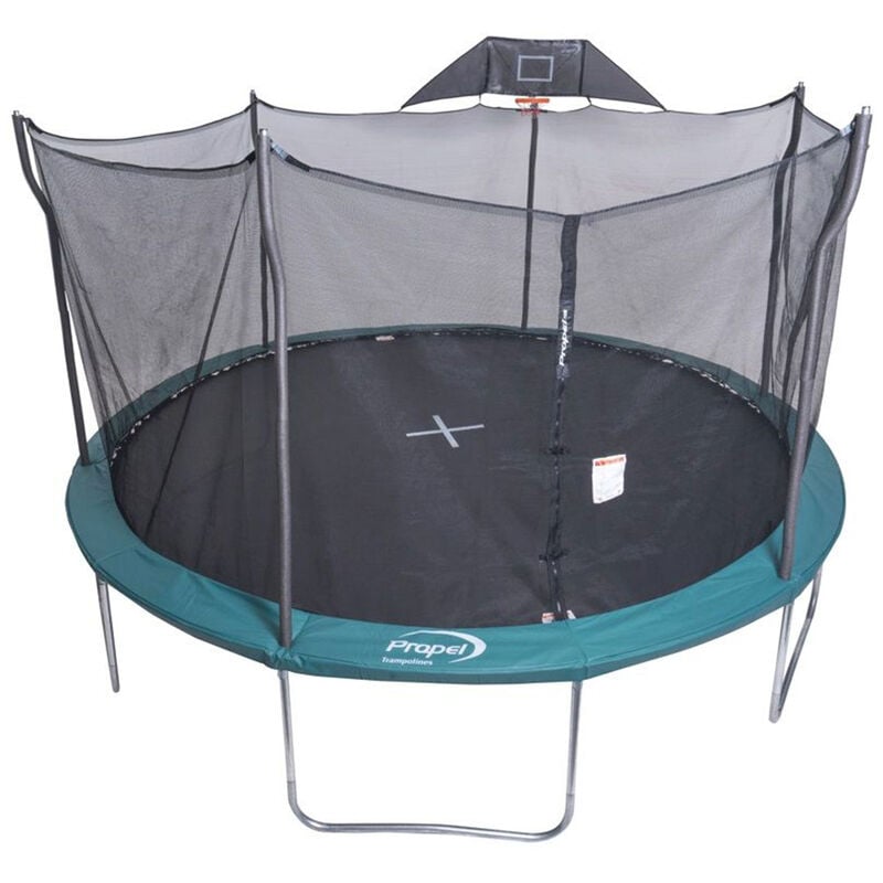 Propel 15 Foot Heavy Duty Trampoline With BasketBall System image number 0