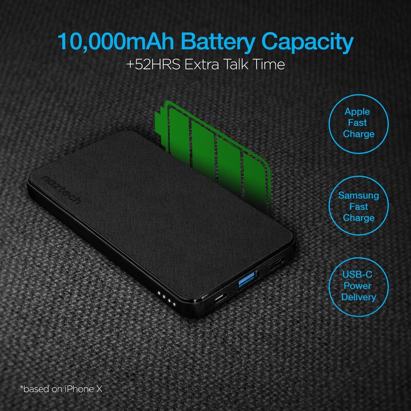 Naztech 10000mAh Power Delivery +QC  Fabric Power Bank image number 1