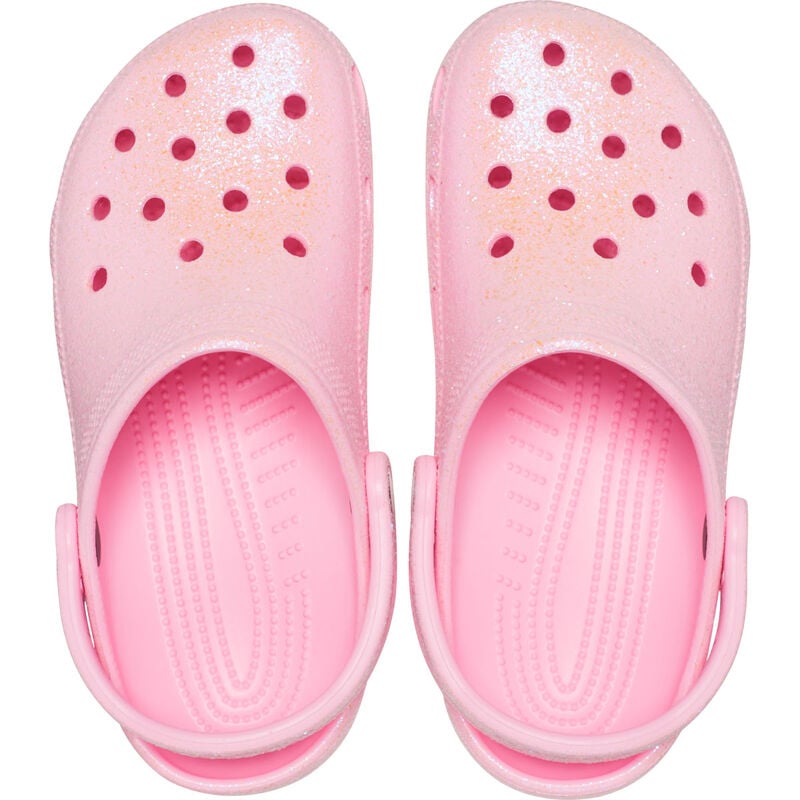 Crocs Women's Classic Glitter Flamingo Clogs image number 7