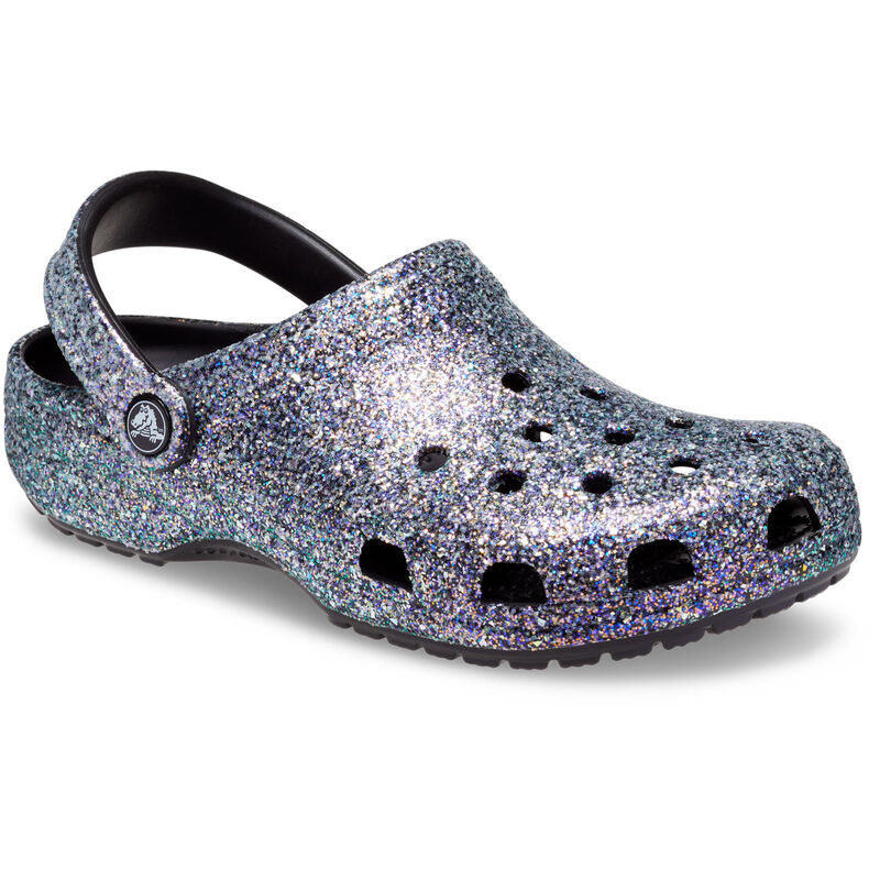 Crocs Women's Classic Glitter Black/Multi Clogs image number 2