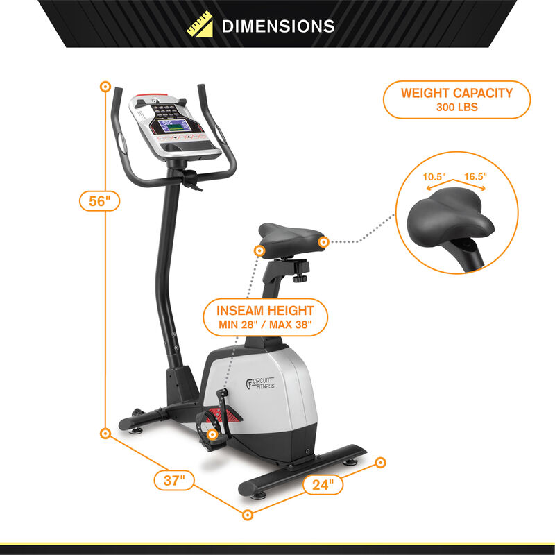 Circuit Fitness Magnetic Upright Exercise Bike image number 15