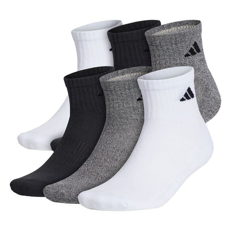 adidas Men's Athletic Cushioned 6-Pack Quarter Socks image number 0