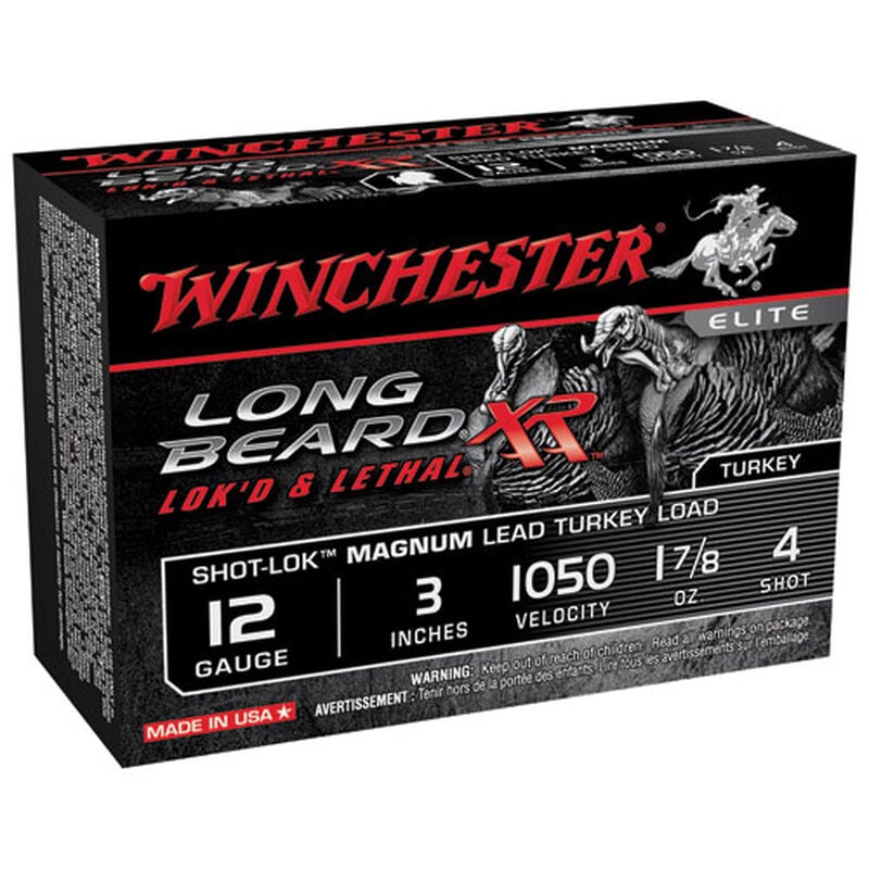 Winchester Long Beard XR Shot-Lok 12 Gauge 3" 1-3/4oz 4 Shot Ammo - 10 Rounds image number 0