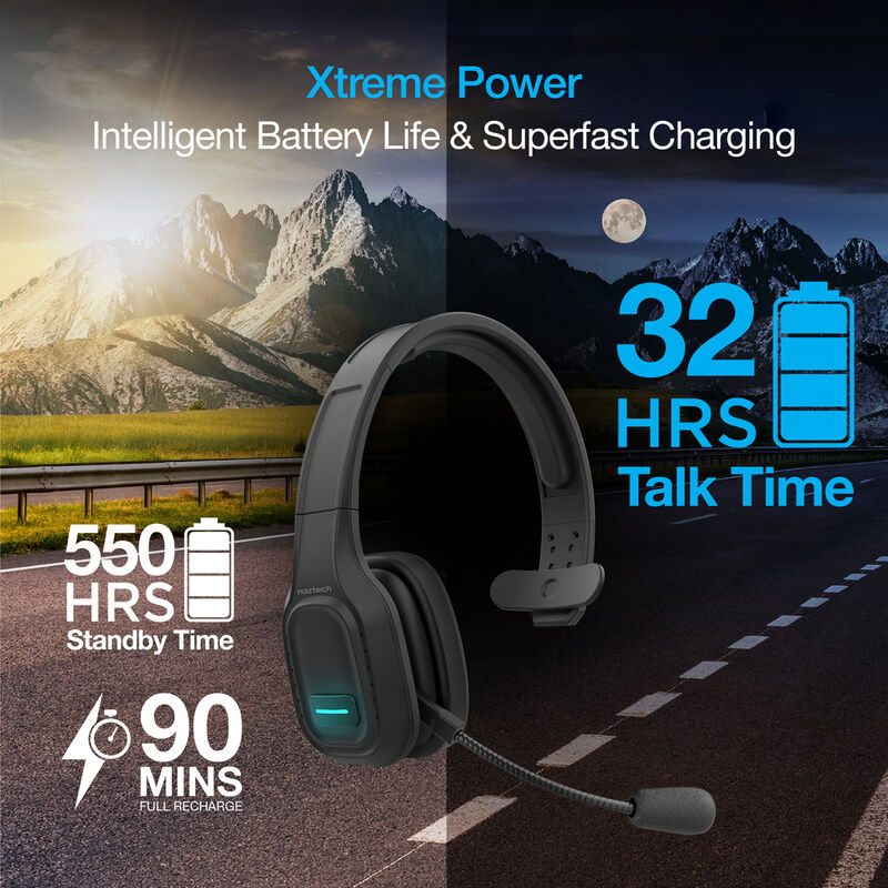 Naztech NXT-700Xtreme Noise Cancelling Wireless Headset for Professional Drivers image number 4