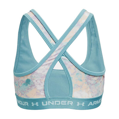 Under Armour Girls' Crossback Mid Printed Bra Top