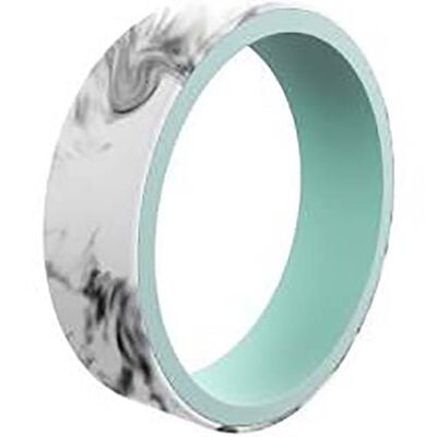 Qalo Switch White Marble and Aqua Silicone Ring