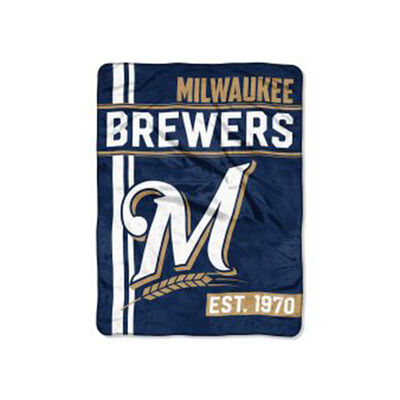 Northwest Co Milwaukee Brewers Mico Raschel Throw Blanket