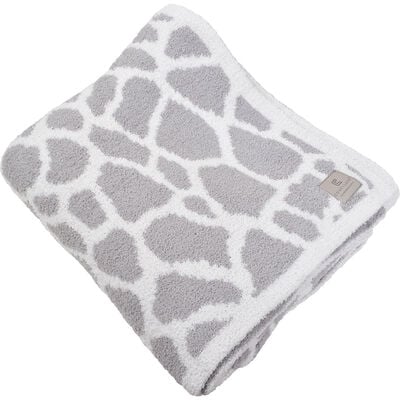 Cozy Lux Grey Giraffe Cozy Blanket