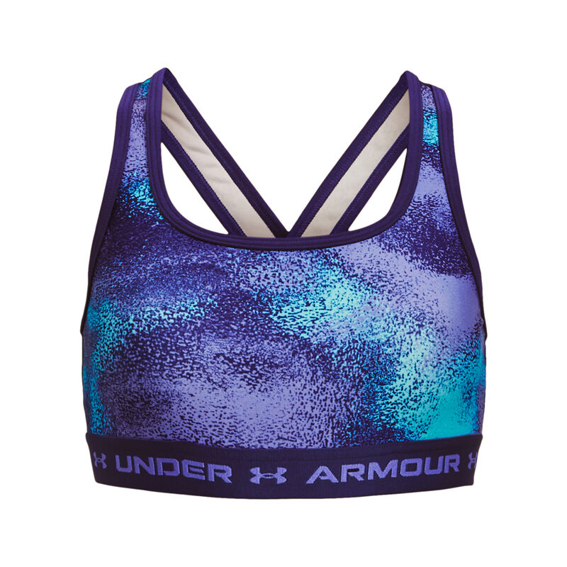 Under Armour Girls' Crossback Mid-Impact Printed Sports Bra image number 0