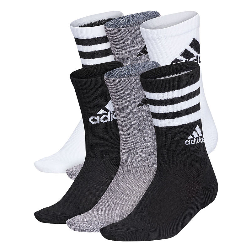 adidas Adidas Youth Cushioned Mixed 6-Pack Crew Sock image number 1