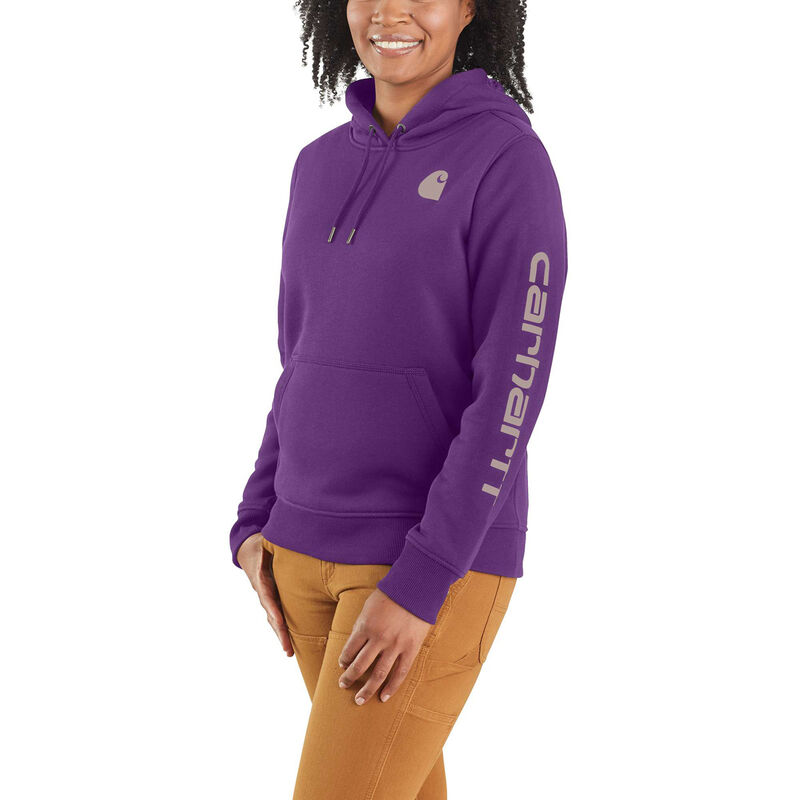 Carhartt Women's Relaxed Fit Midweight Logo Sleeve Graphic Sweatshirt image number 0