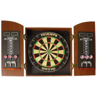 Triumph Wellington Bristle Dartboard and Cabinet Set