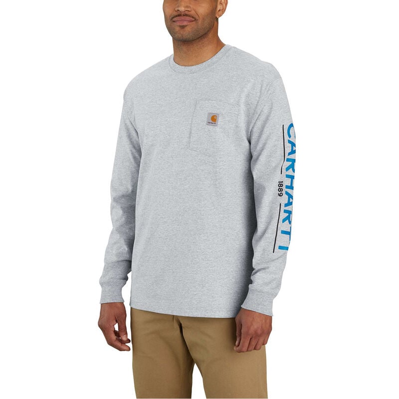 Carhartt Men's Loose Fit Heavyweight Long-Sleeve Fish Graphic T-Shirt image number 0