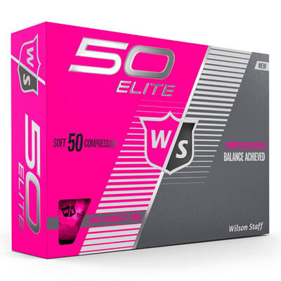 Wilson Staff Fifty Elite Pink Golf Balls - 12 Pack