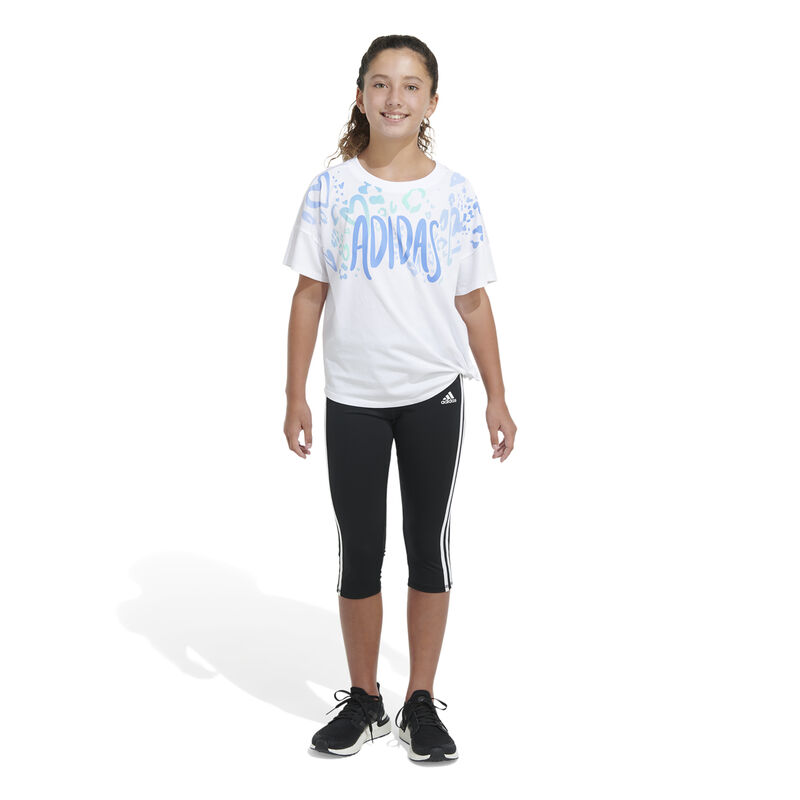 adidas Girls' Shorts Sleeve Loose Tie-Front Tee image number 0