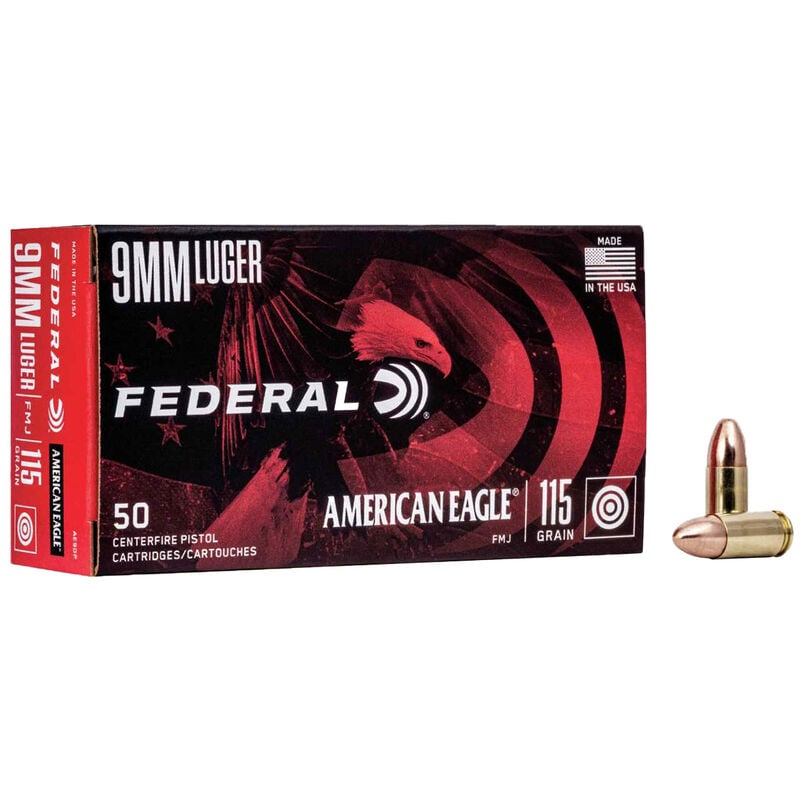 Federal American Eagle 933 FMJ 115 Grain Ammo image number 0