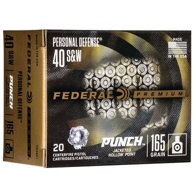 Federal 40 S&W 165GR Punch JHP