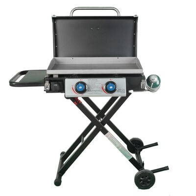 Razor 2-Burner Portable LP Gas Griddle with Lid and Folding Cart