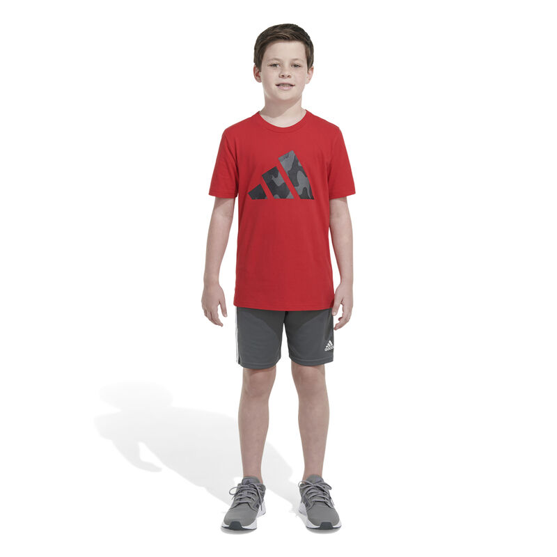 adidas Boys' Shorts Sleeve Camo Logo Tee image number 0