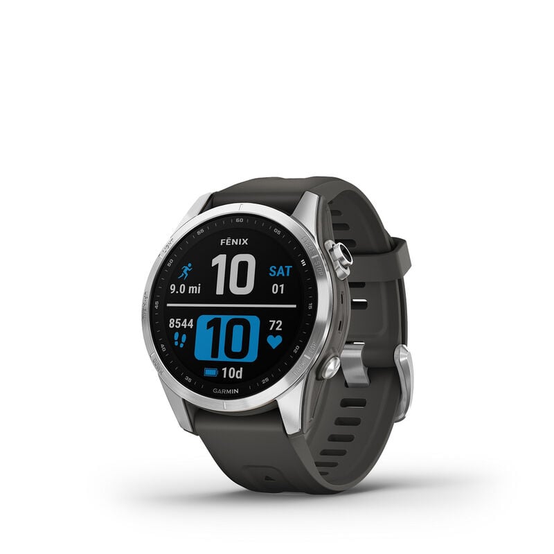 Garmin f?nix® 7S, Silver with Graphite Band image number 0