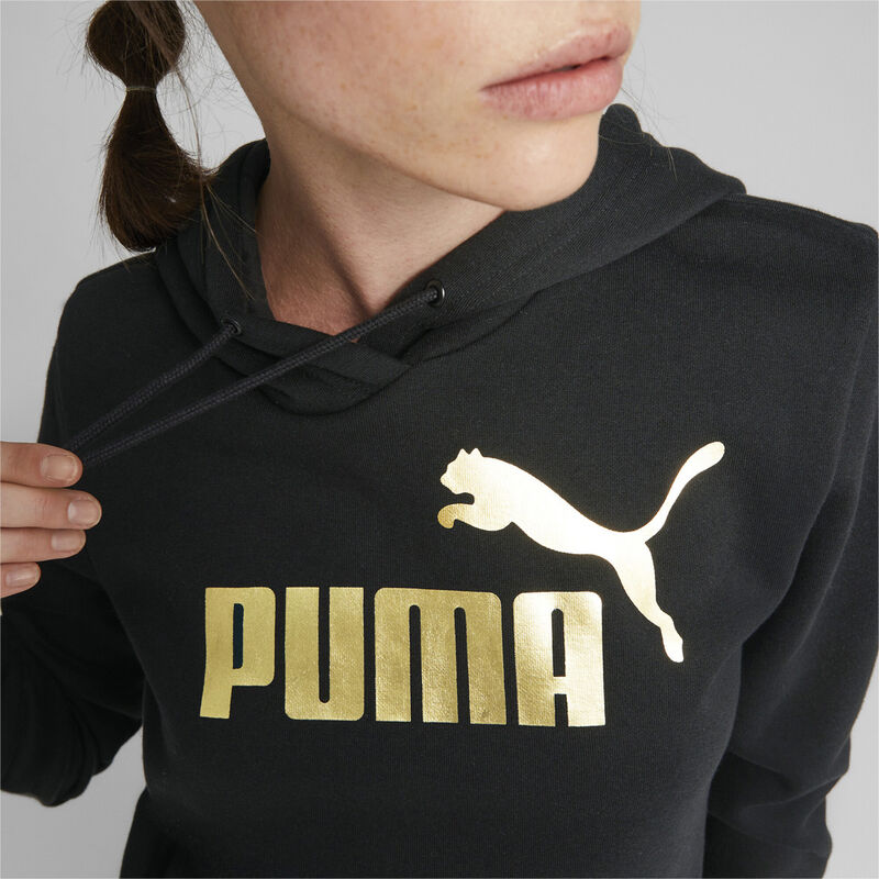 Puma Women's ESS+ Metallic Logo  Hoodie Fleece Athletic Apparel image number 2