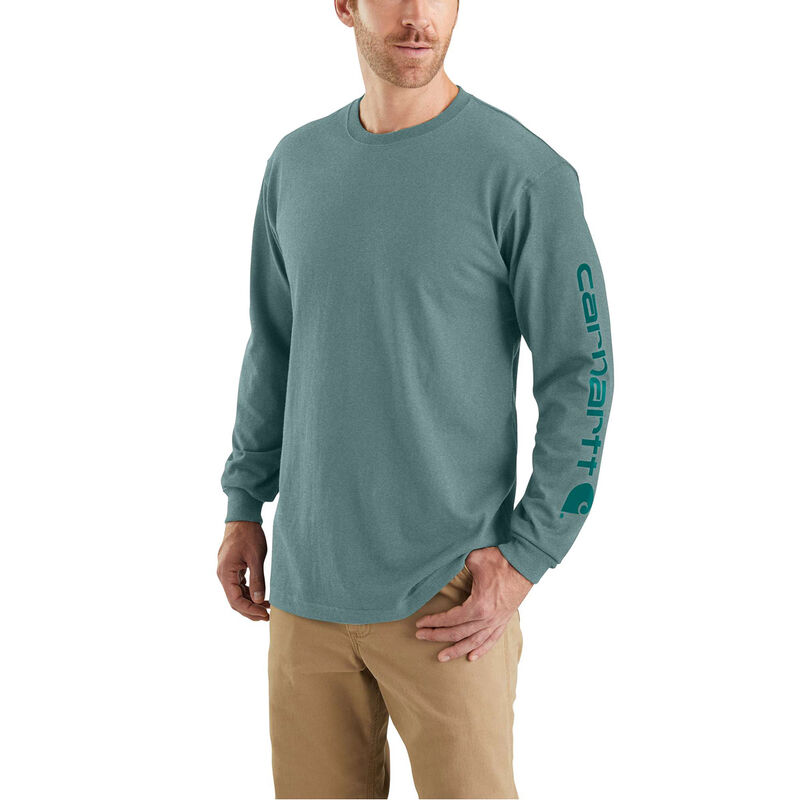 Carhartt Men's Loose Fit Heavyweight Long-Sleeve Logo Sleeve Graphic T-Shirt image number 0