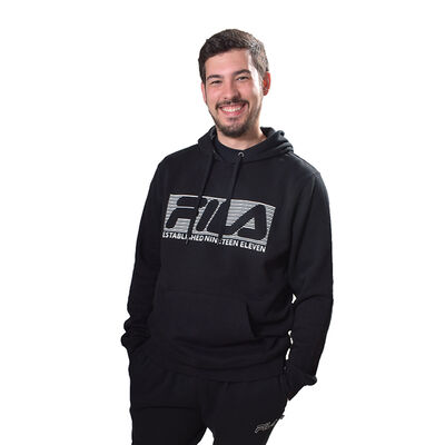 Fila Men's Big Logo Stripe Pullover Hoodie