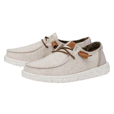 HeyDude Women's Wendy Washed Canvas Cream Shoes