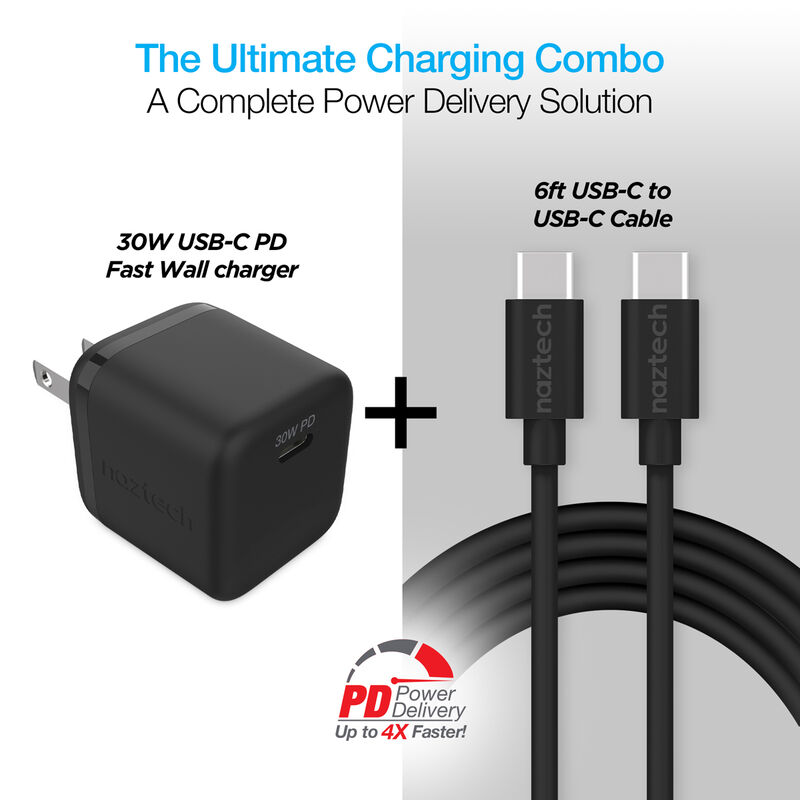Naztech 30W USB-C PD Fast Wall Charger |  6ft USB-C Cable image number 1