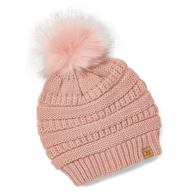 David & Young Women's Slinky Beanie With Faux Fur Pom image number 0