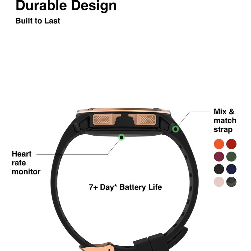 Itouch Explorer Smartwatch: Rose Gold Case with Black Silicone Strap image number 2