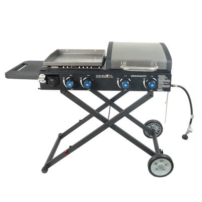 Razor Combo 4 Burner Foldable Grilldle and Grill with Lid
