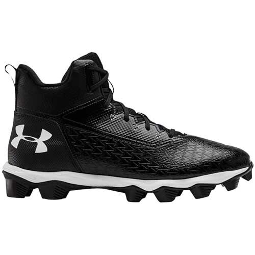 Under Armour Hammer Mid RM Black White Football Cleats Men’s Size 10.5